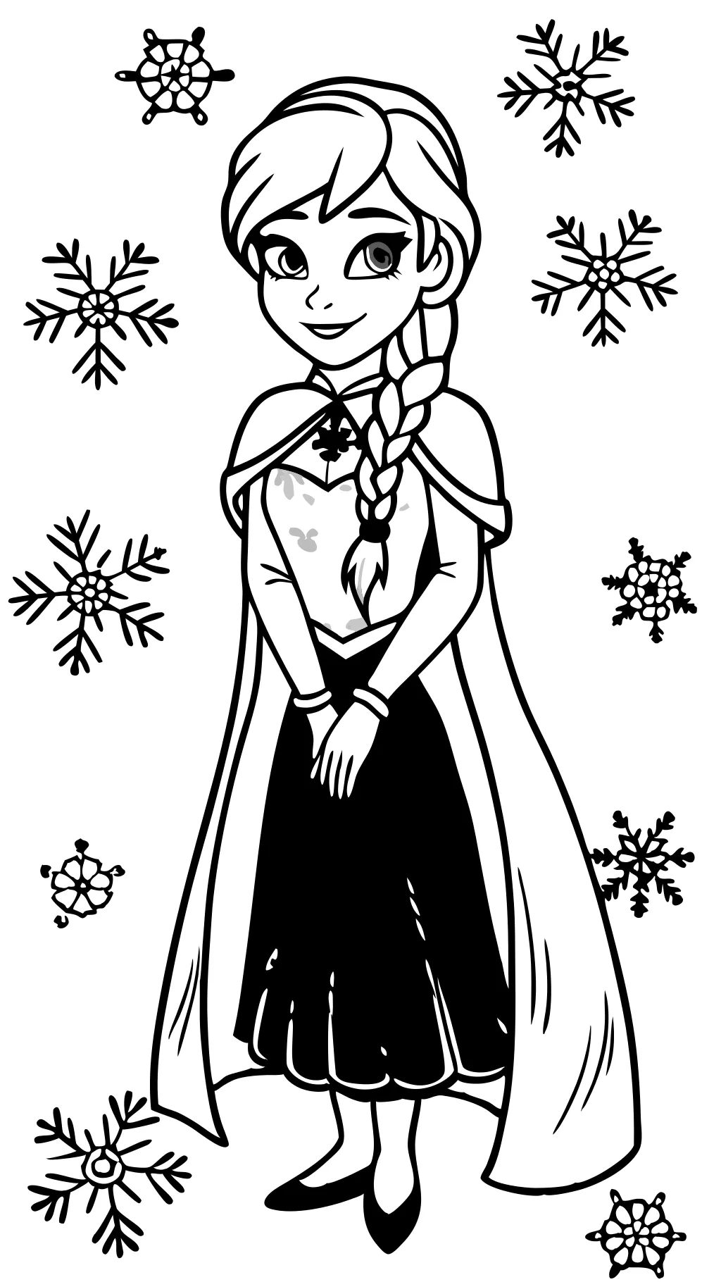 frozen anna coloring page